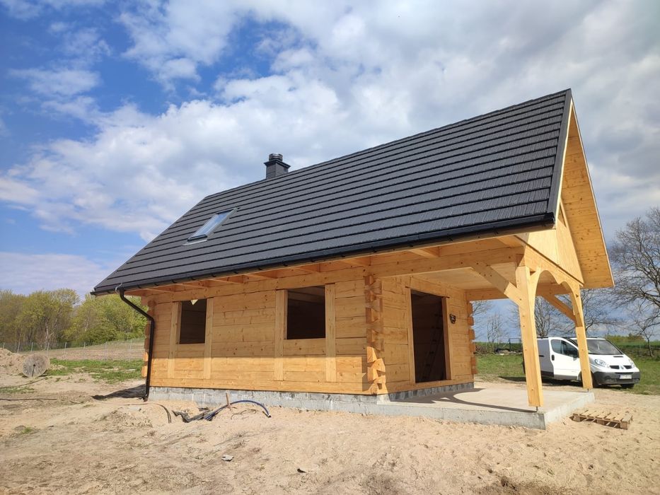 Dom drewniany z bali bala płaza na zgłoszenie bez pozwolenia 35 70