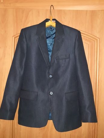 Вельветовый пиджак тёмно-синий на 9-11 лет