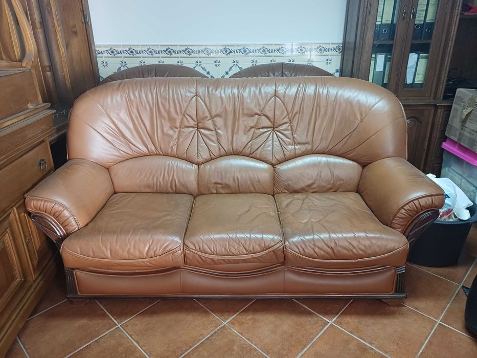 Sofás em pele natural