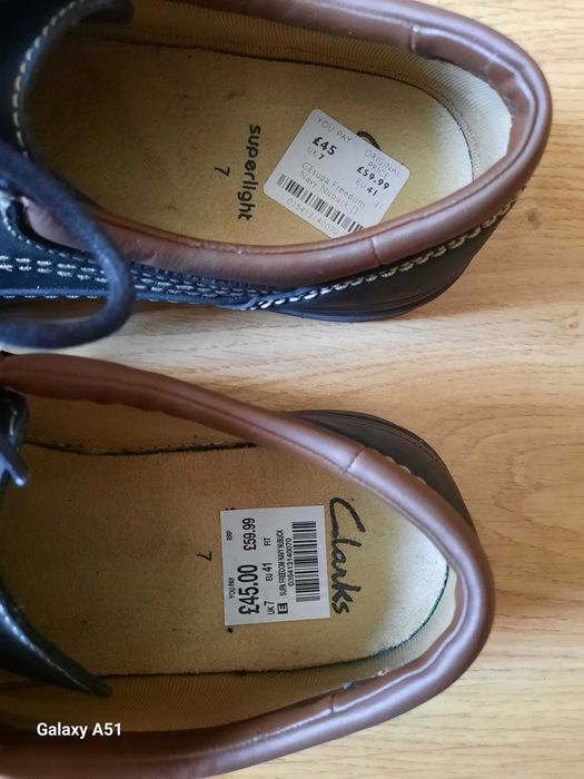Мужские новые кожаные туфли Clarks 41 p.