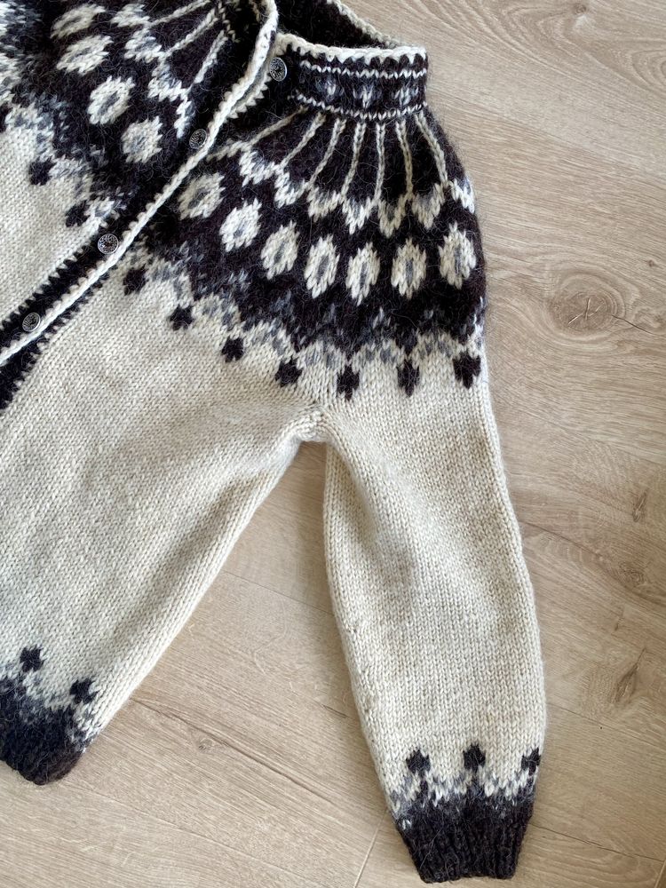 Sweter wełna owcza góralski kardigan S M L