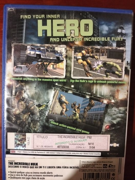 Jogo The Incredible Hulk - PlayStation 2