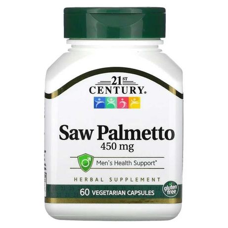 Ягоды серенои Saw Palmetto, 450 мг, 60 капс. 21st Century США