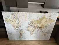 Mapa świata ścienna duża Ikea unikat