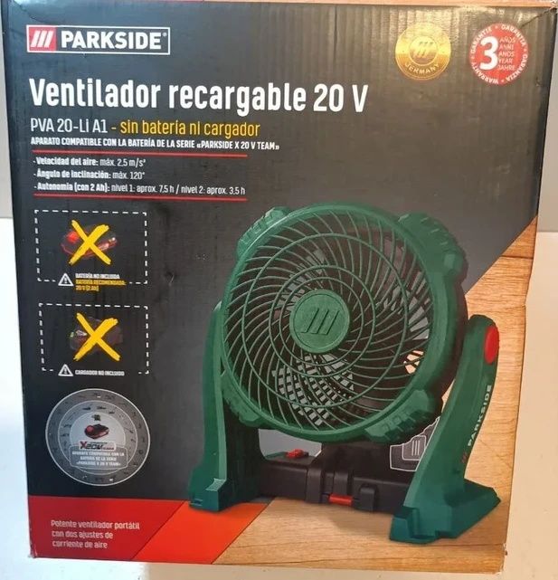 Ventilador 20V Parkside sem Bateria (Novo) nunca usado.