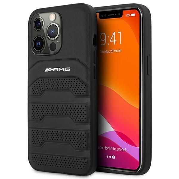 Etui Hardcase Skórzane AMG do iPhone 14 Pro 6,1" - Czarny