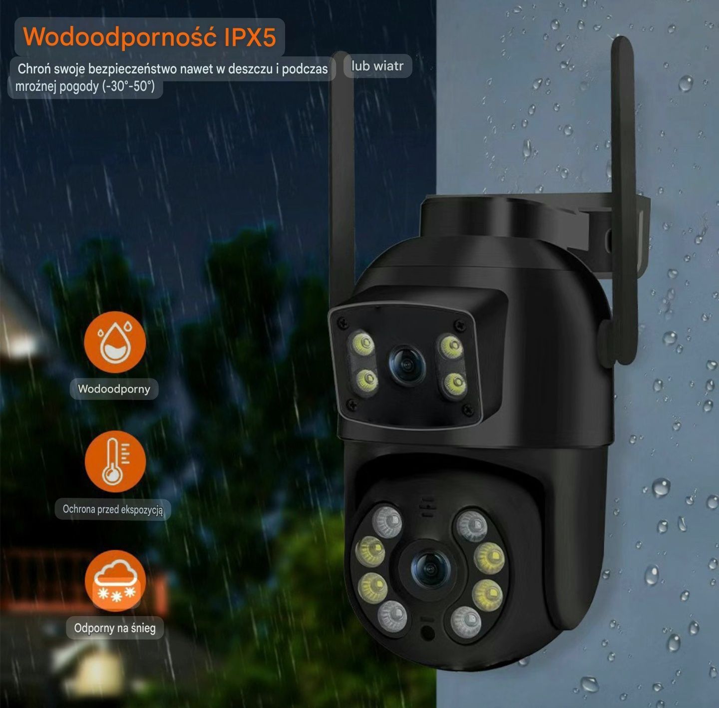 Kamera Wi-Fi 8MP 4K PTZ z podwójnym obiektywem i podwójnym ekranem