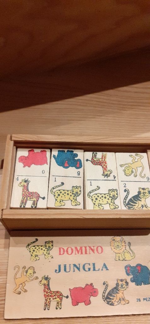 Domino dla dzieci domino zwierzęta domino drewniane
