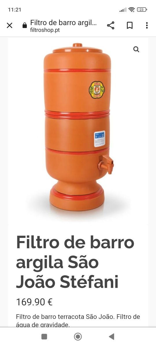 Filtro são João, argila do Brasil