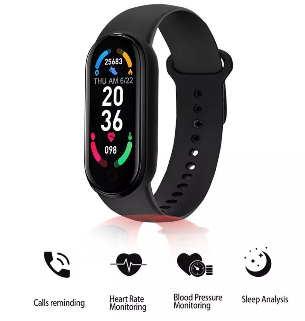 Smartwatch,Smartband,Opaska,M6.Zegarek,Pomiar Tlenu,fitnes+Drugi Pasek