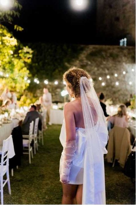 Suknia ślubna mini Asos Bridal Original Luxe panieński ślub poprawiny