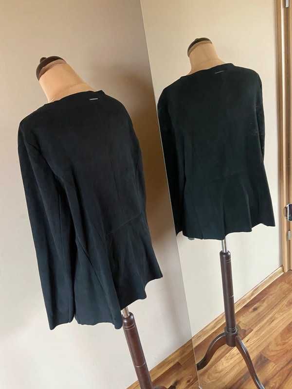 narzutka waterfall asymetria zamsz eko xxxl +size blazer zakiet