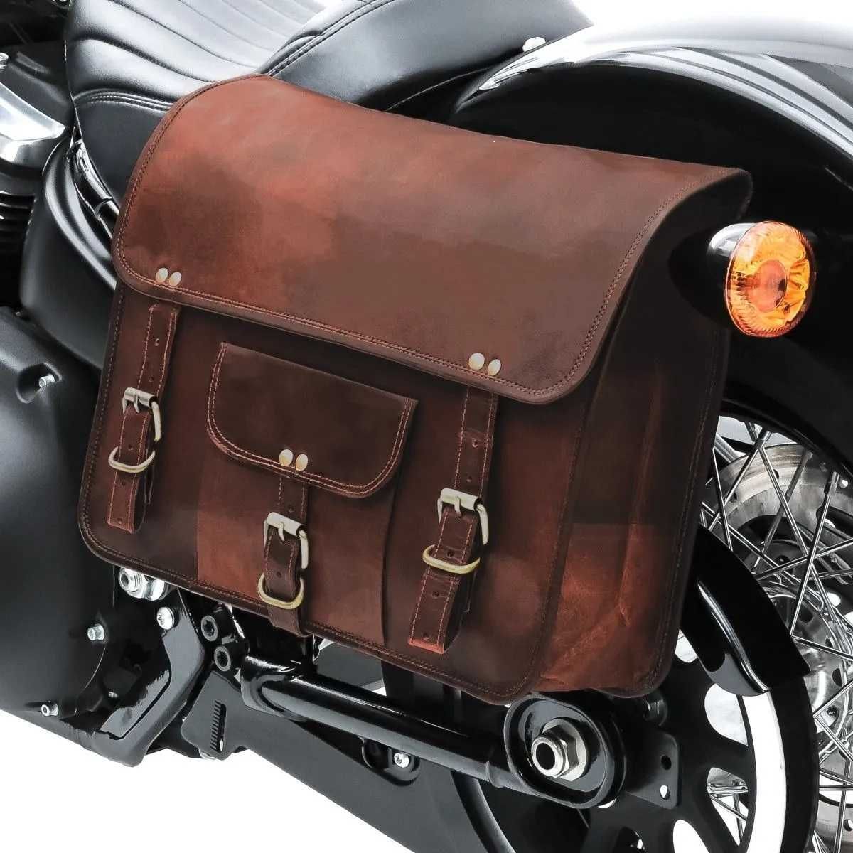 Alforges moto Par Saco Vintage Castanho