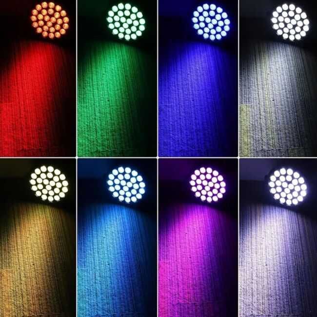 Reflektor dekoracja światłem PAR LED 27x6W RGBW Mix Strobo DMX Pilot