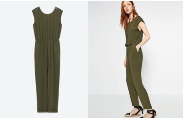 ZARA Basic kombinezon KHAKI XS