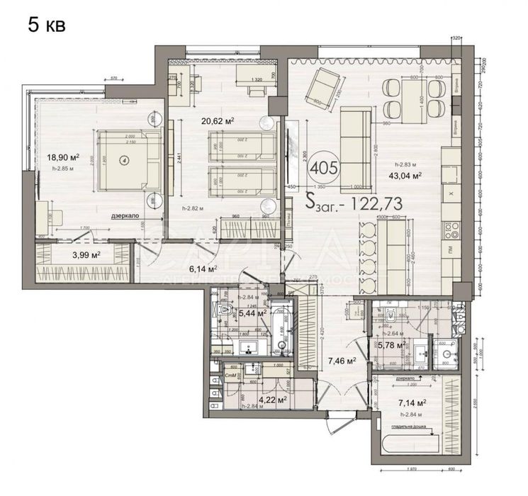 Оренда 3-кімнатна кв з дизайнерським ремонтом в Atlantic Residences