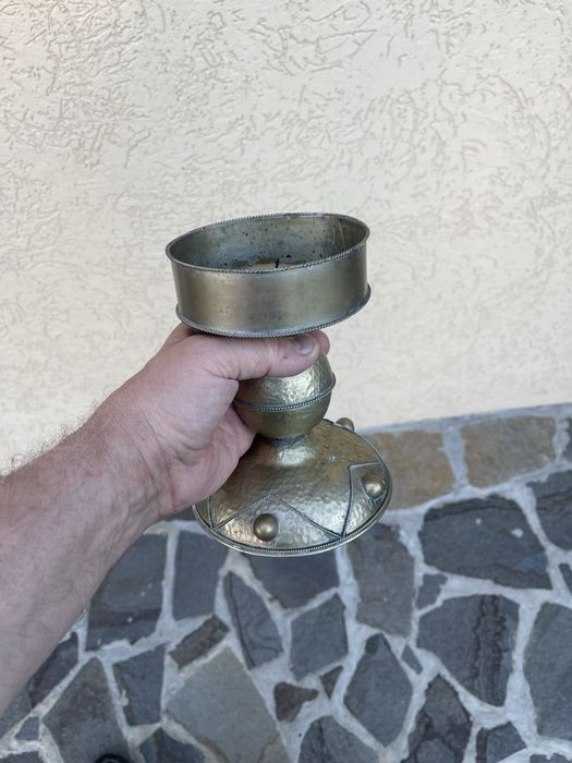 Мідний підсвічник для великої свічки
