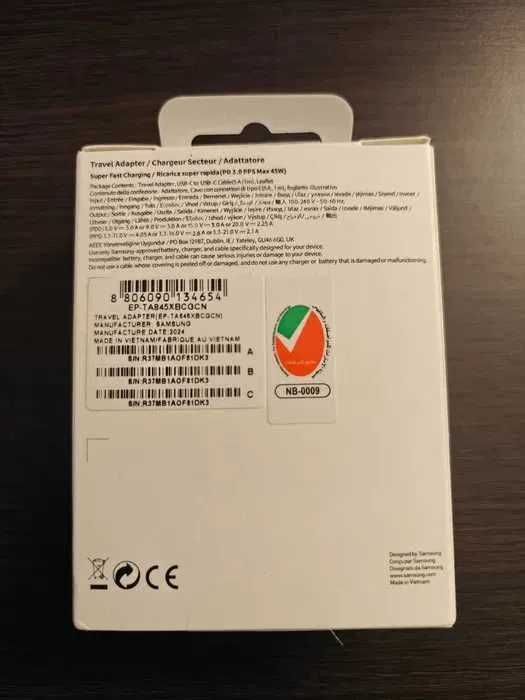 Ładowarka Samsung 45W nowa orginał razem z kablem