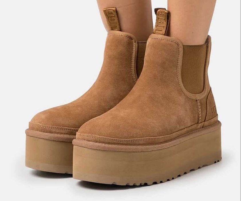 Угги/Угг/Уггі/Уги/Угі/UGG Australia Platform Chelsea Boot Chestnut