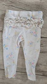 Primark legginsy w kwiaty 80cm falbanki