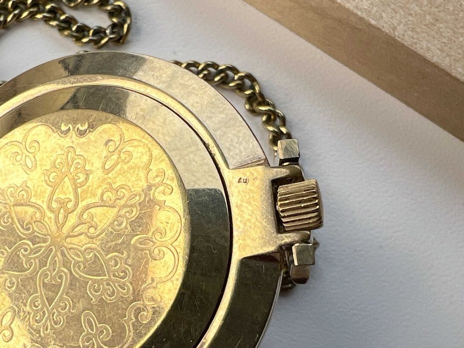 Часы карманные Луч позолоченные Au желтый мех 2209 СССР - не идут