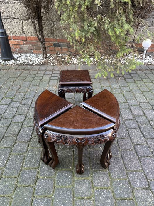 Stoliki 4 Sztuki Lwie Łapy Ławy Kwietnik Ludwik Taborety Hokery Unikat