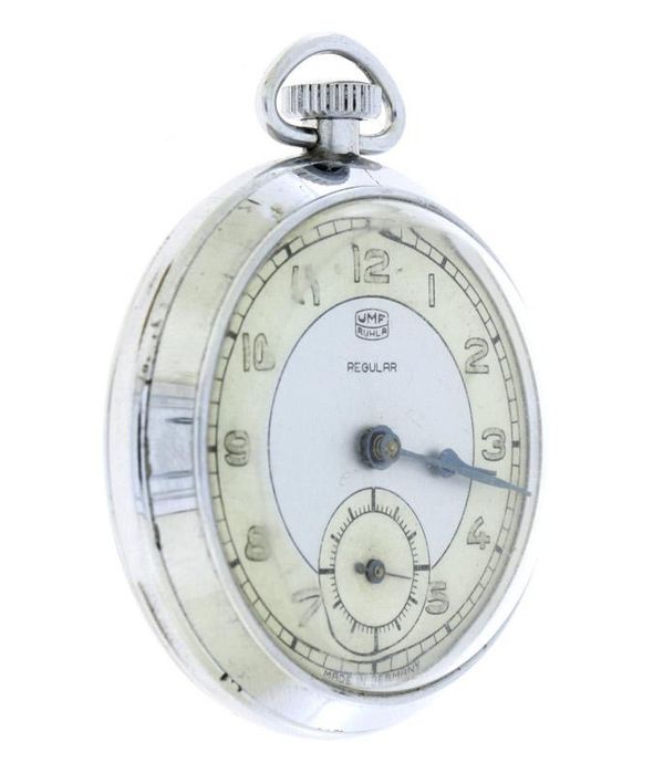 WWII Relógio De Bolso Alemão Umf Ruhla Regular Década 40