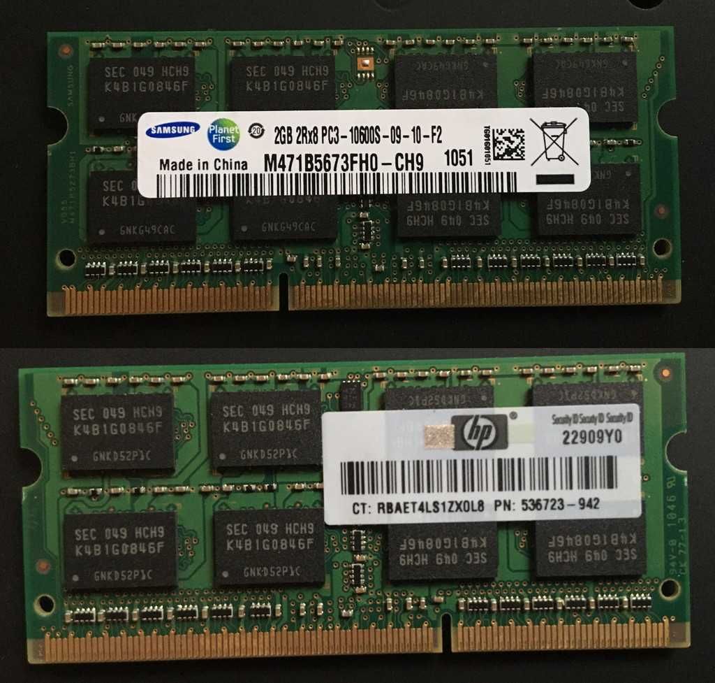 Pamięć do laptopa 4GB (2x2) 10600S DDR3 PC3