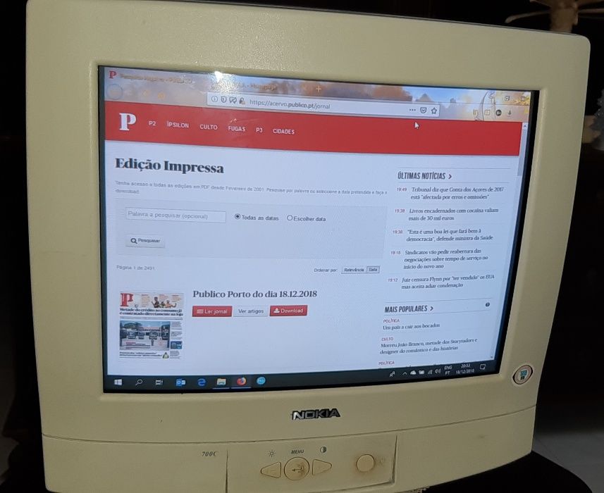 Monitor de PC NOKIA 700 C + teclado (16 polegadas)+cabo VGA+ scanner