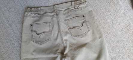 Spodnie damskie, typu miękki jeans, beżowe, rozm. L Obwód pas ok 86 cm