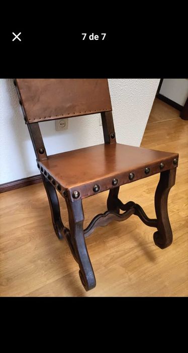 conjunto de 2 cadeiras em couro - anos 60