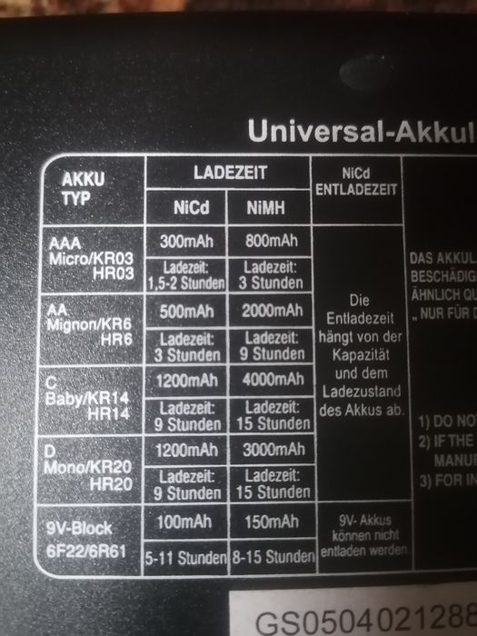 Зарядний пристрій для крон і батарейок а і ааа