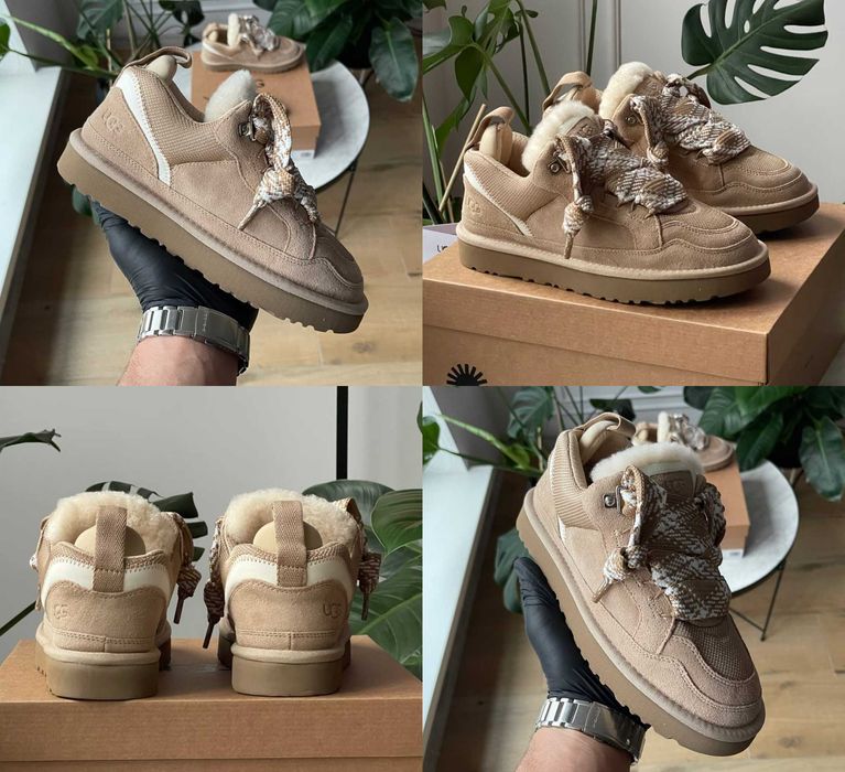 Женские ботинки UGG Lowmel Sneaker Beige 36-41 Натур Замша! Купить!