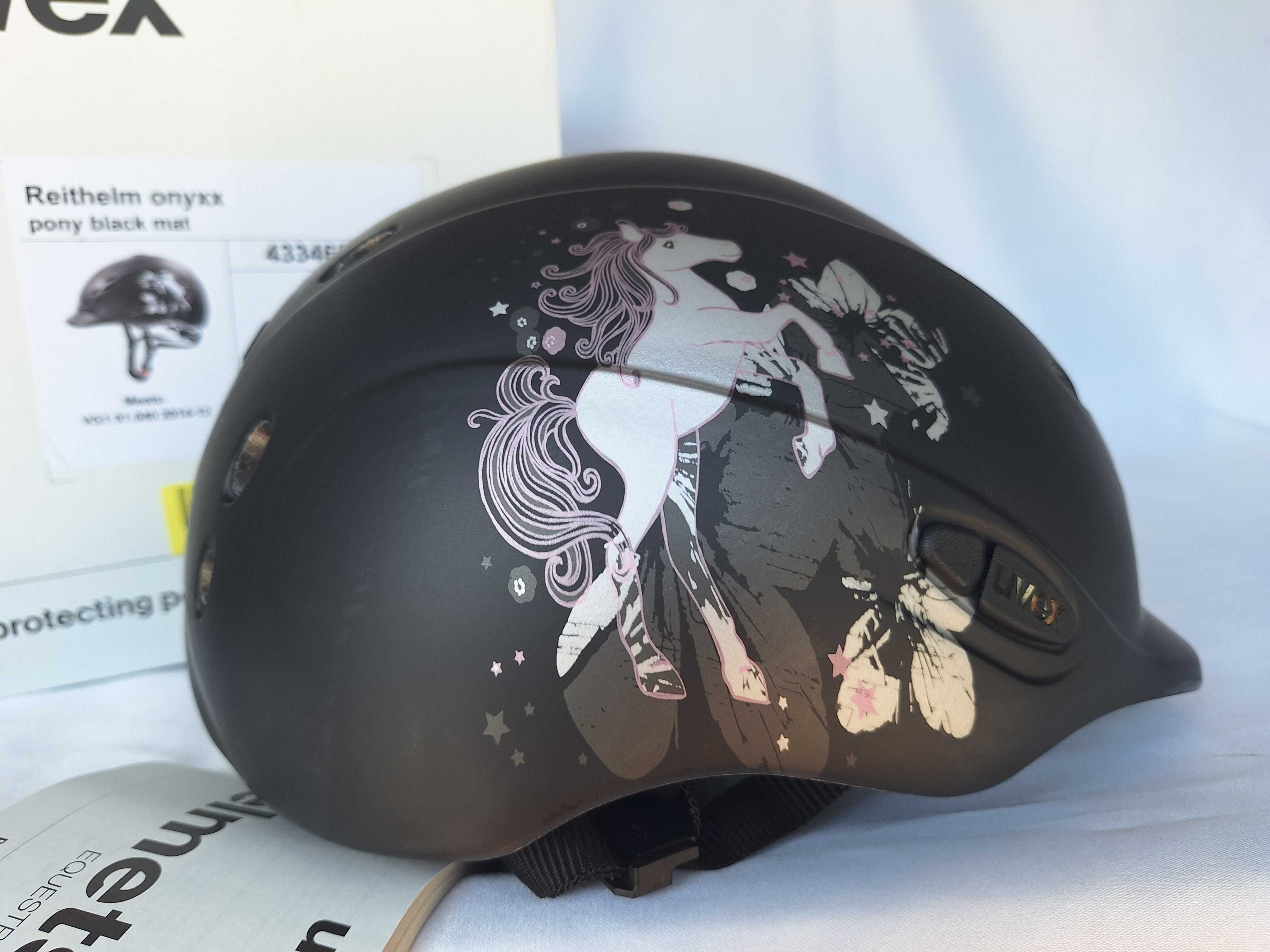 Kask jeździecki toczek Uvex Reithelm Onyxx Pony Black 3XS-XS 49-54cm