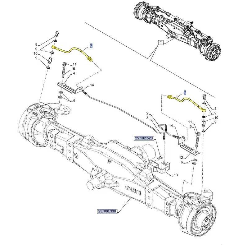 Przewód hamulcowy przedniej osi Case New Holland 5155.700 ORYGINAŁ CNH