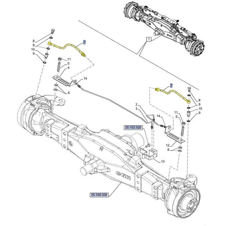 Oryginalny przewód hamulcowy przedniej osi Case, NH 5155.700 OEM CNH