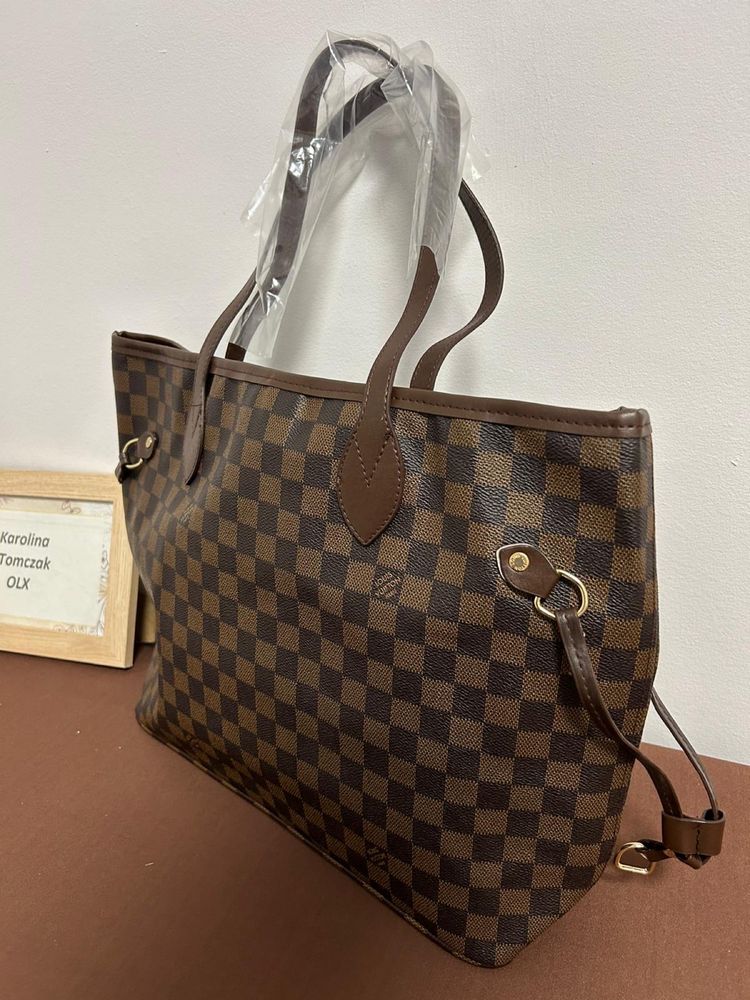 Torebka shoperka louis vuitton neverfull skórzana