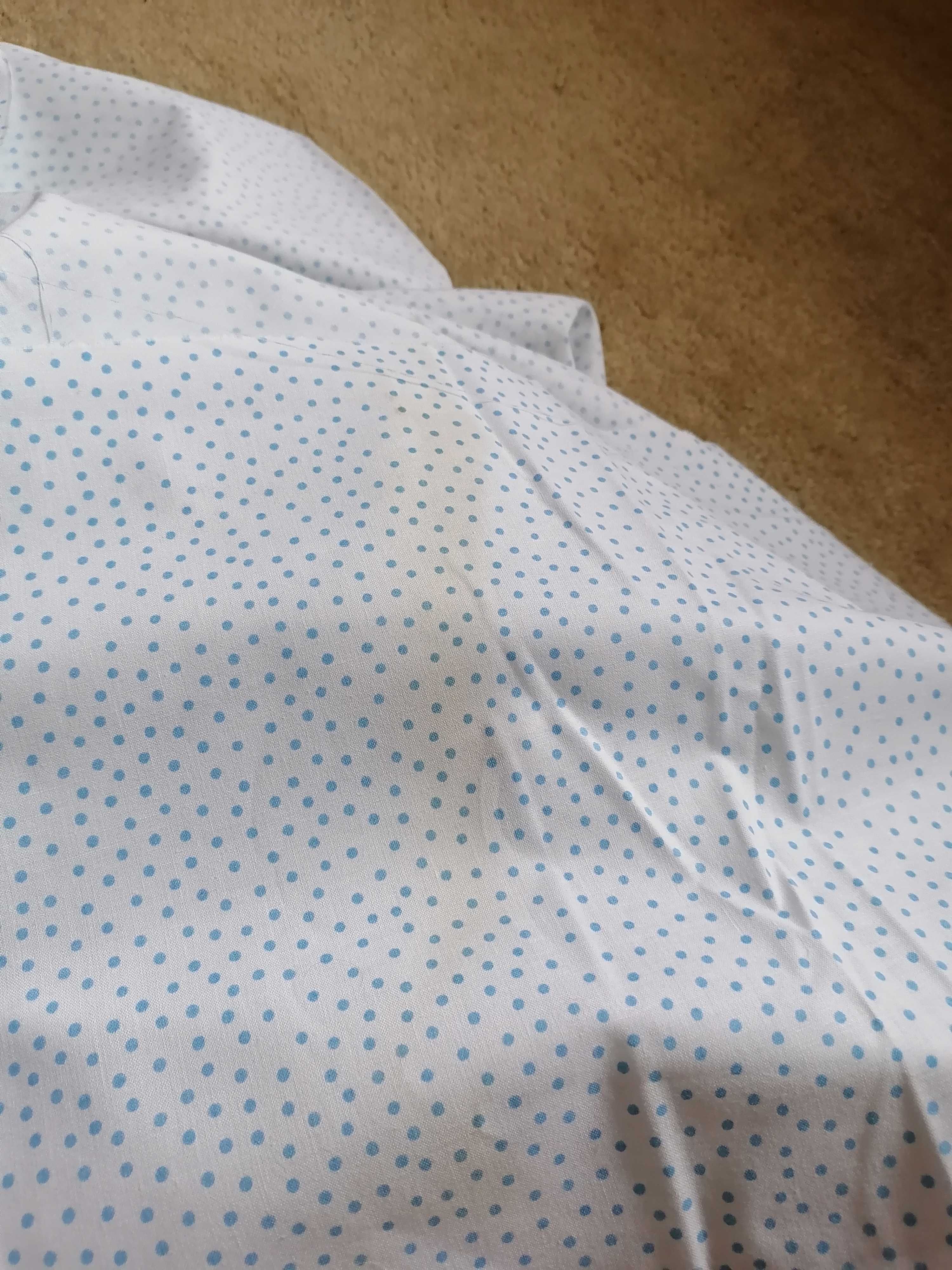 Tkanina, kupon tkaniny niebieskie kropki bawełna 6,10 m