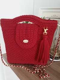 Czerwona torebka handmade