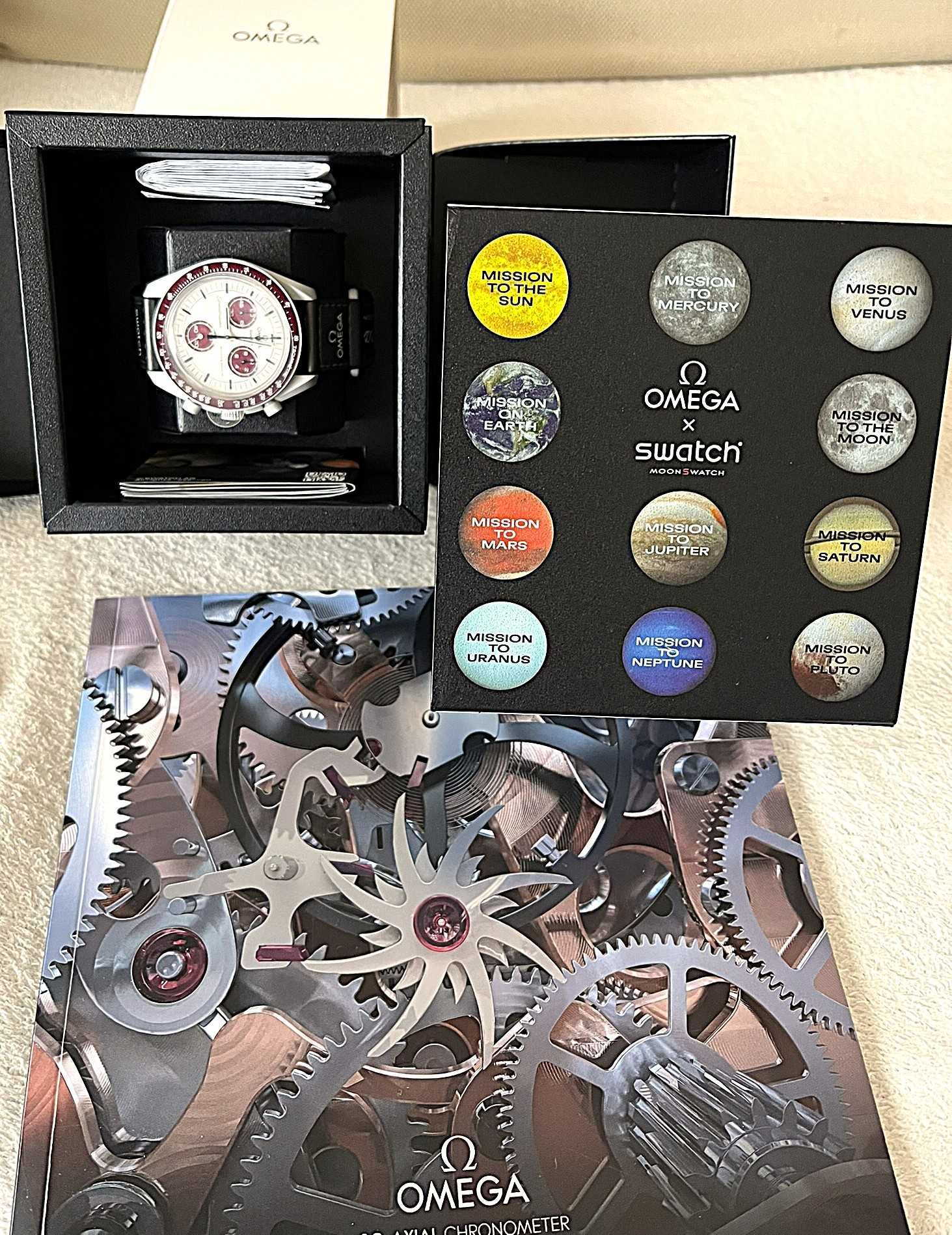 Swatch x Omega Bioceramic Moonswatch Mission to Pluto + książka