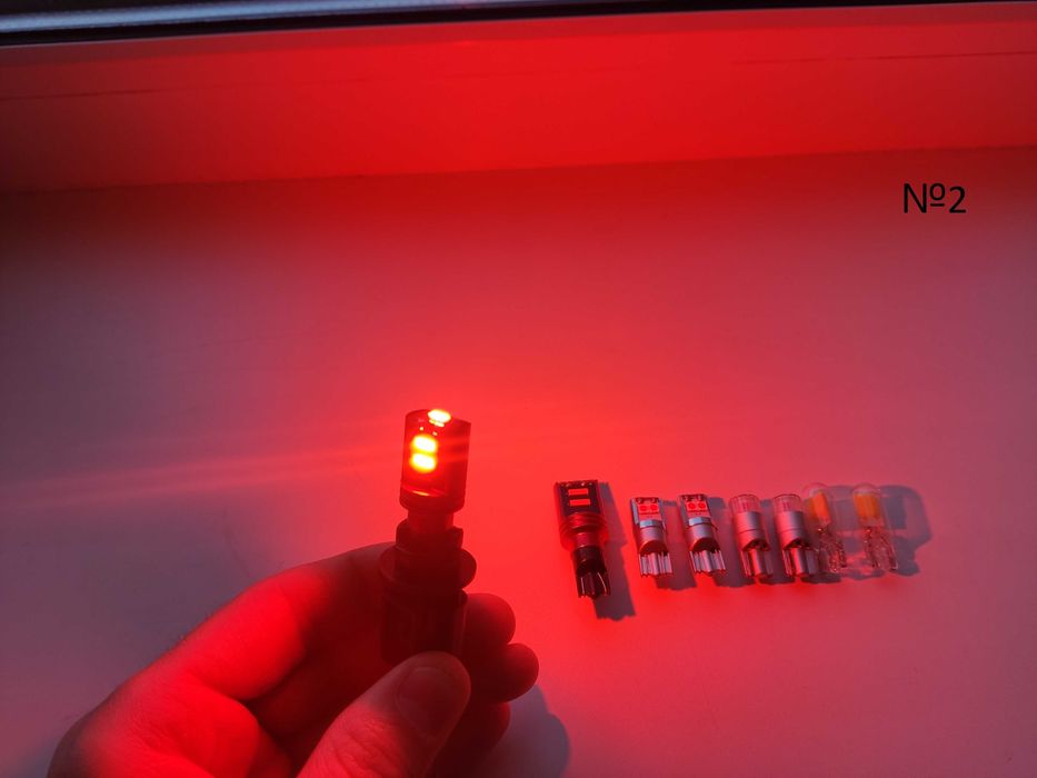 LED лампочки W16W T15 и W5W T10 12В в авто