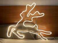Renifer ciepło biały ozdoba świąteczna NEONLED 66CM
