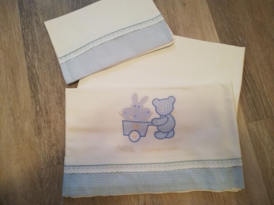 Jogo cama para cama de bebe 89 X 148 NOVO 100% algodao