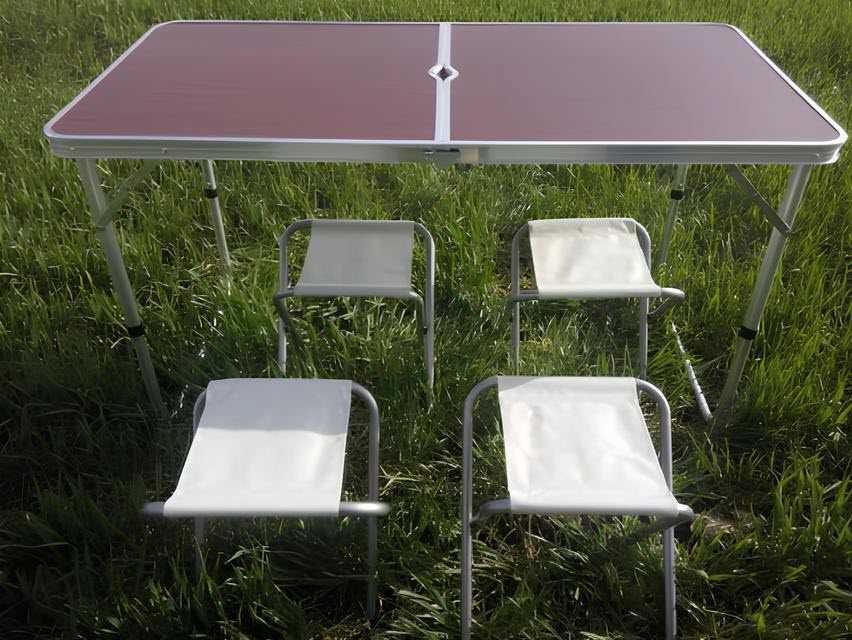 стол алюминиевый раскладной для пикника 4 стула