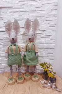 Пасхальні кролики весняні зайчики великодні декор подарунок