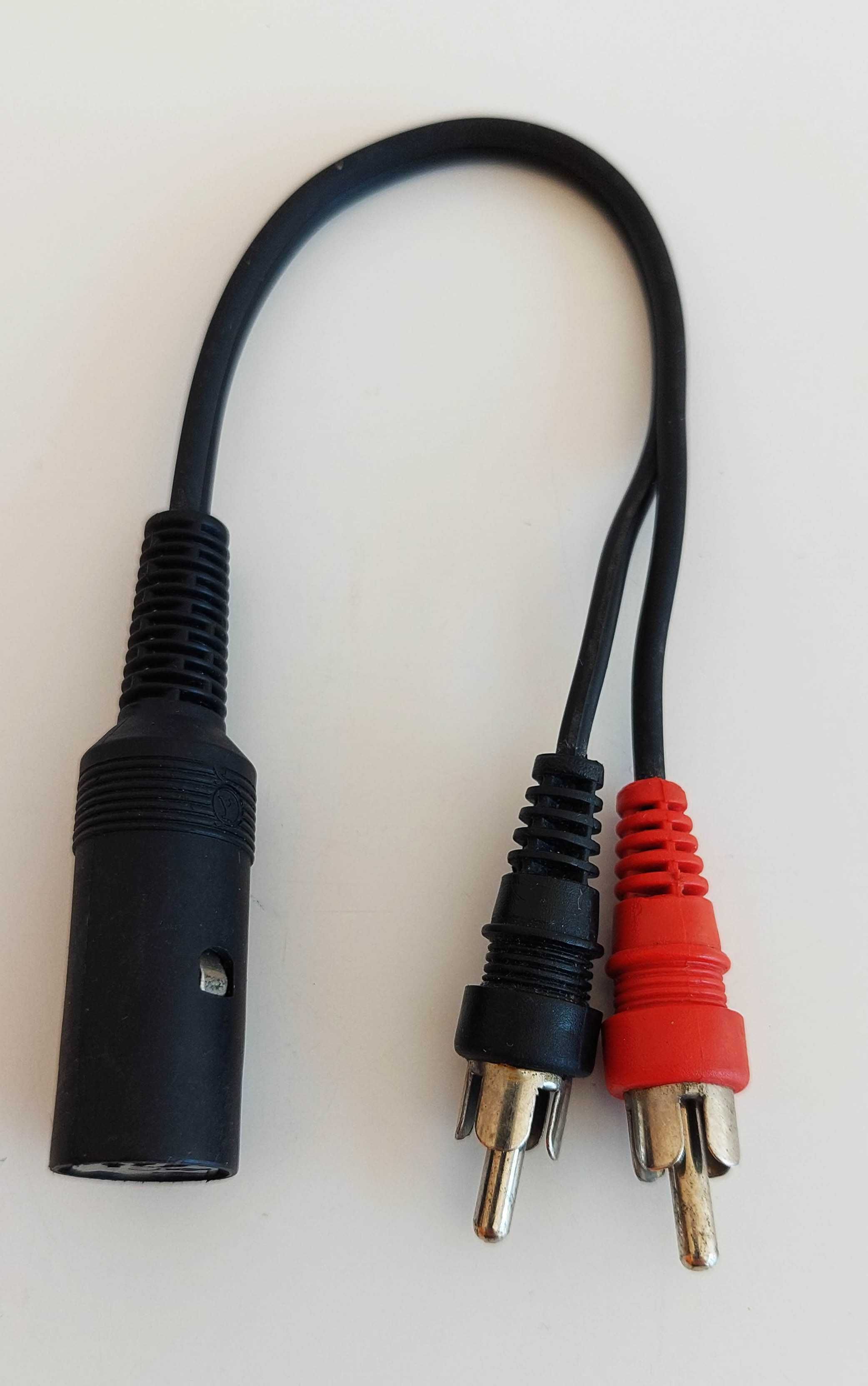 Cabo adaptador de áudio DIN 5 pinos fêmea / 2 RCA macho