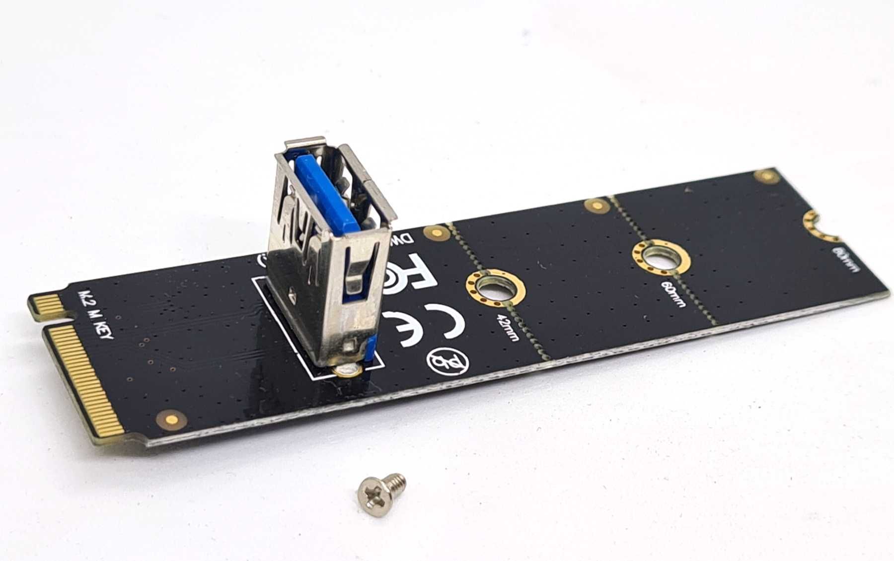 Райзер M2 переходник  ЧЕРНЫЙ->USB3.0 под райзер M.2 PCI-E м2