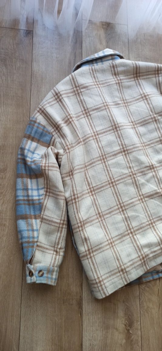 Kurtka koszulowa w kratę Collusion S oversize unisex