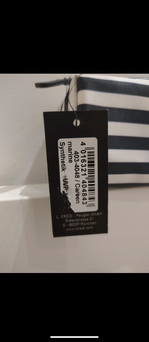 L.CREDI Nowa kosmetyczka damska w paski z metką