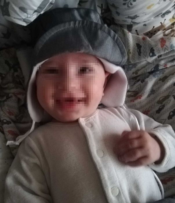 czapka zimowa dla niemowlaka wiązana z daszkiem 80 ciepła